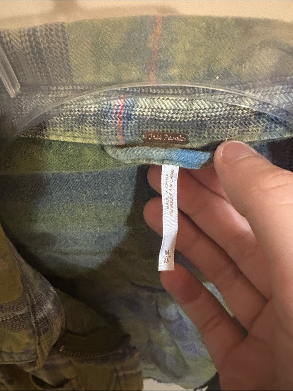 Free People Green Plaid Distressed Ripped Studded Zip-Up Jacket - Picture 5 of 9